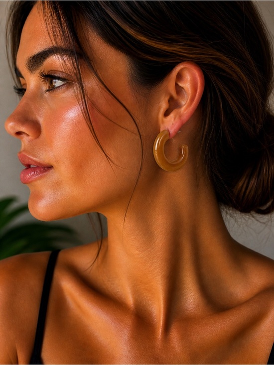 Unbranded Jewelry - Resin Hoop Earrings Details: - lightweight...